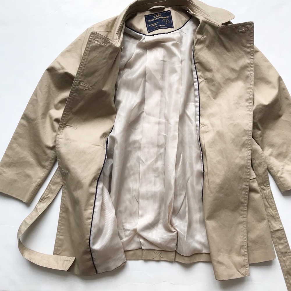Zara trench jacket VGUC - sleeve flaw 9/10Y - Picture 4 of 9